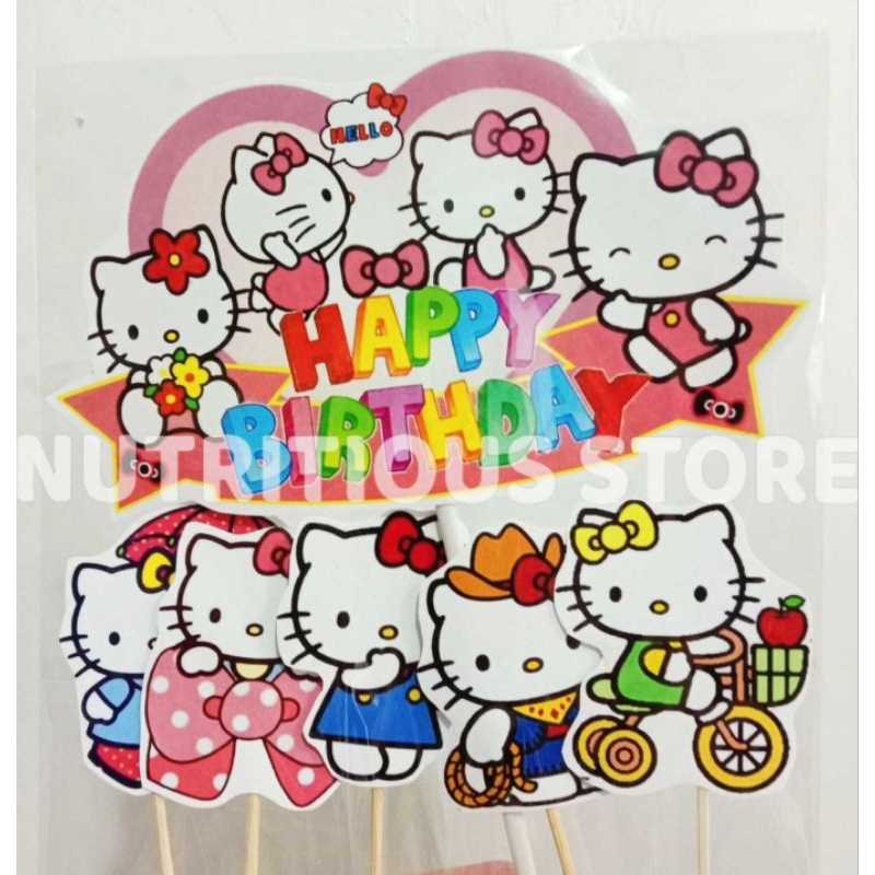 HIASAN KUE KITTY / CAKE TOPPER KITTY / ASESORIS KUE HELLO KITTY / TOPER KUE HELLO KITTY / DEKORASI K