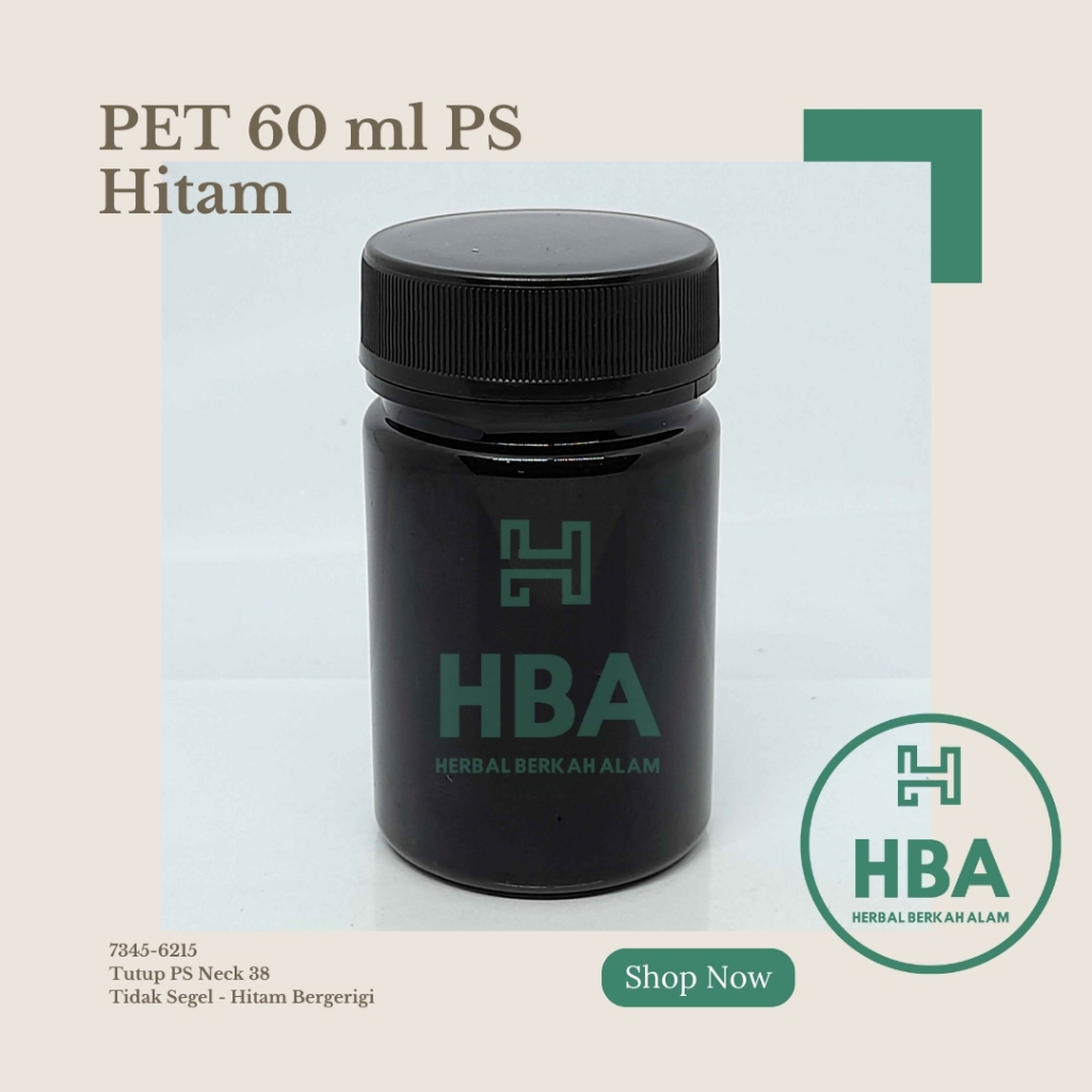 Botol Obat 60 ml Hitam Tutup Hitam Bergerigi / Botol Obat / Botol Plastik / Botol Kosong / Botol Kap