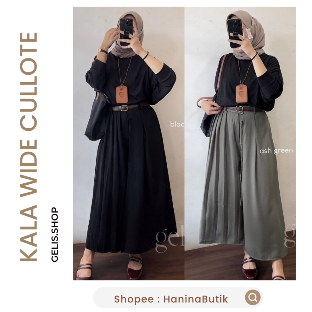 (𝗦𝗜𝗔𝗣 𝗞𝗜𝗥𝗜𝗠) KALA WIDE CULLOTE by GELIS.SHOP | KULOT WANITA KEKINIAN GELIS.SHOP
