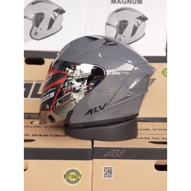 HELM HALFFACE ALV ULTRON VISOR BENING SILVER SNI