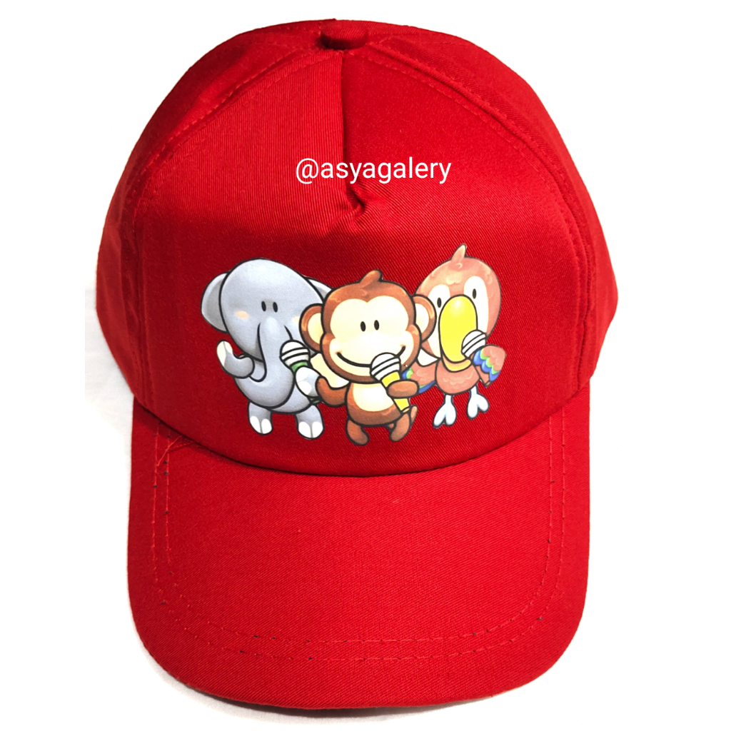 Topi Anak Karakter Balita Lucu Sablon/Topi Motih Hewan