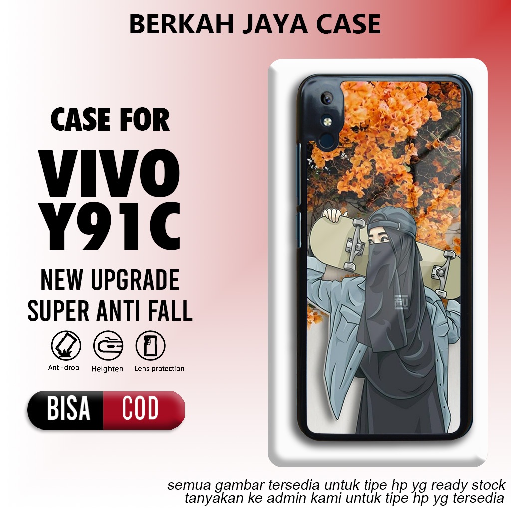 case vivo y91c casing vivo y91c kesing motif hijab case keren karakter bahan hardcase softcase gloss