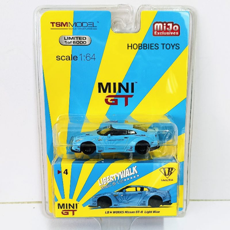 Mini GT 1/64 no. 4 MIJO LBWK Nissan GT-R R35 Light Blue