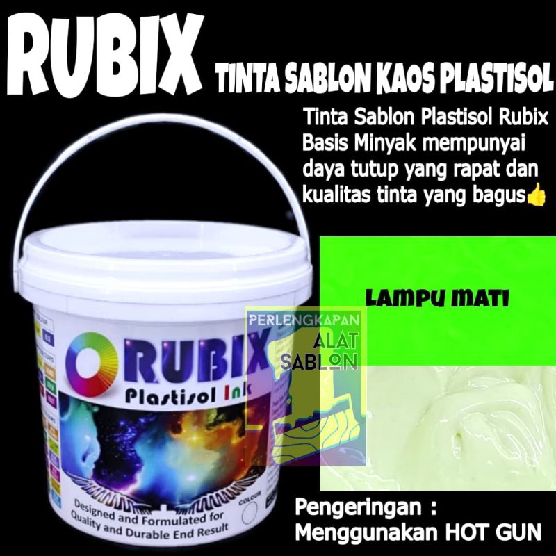 TINTA SABLON TEXTILE RUBIX PLASTISOL FOSFOR GLOW IN THE DARK 1KG