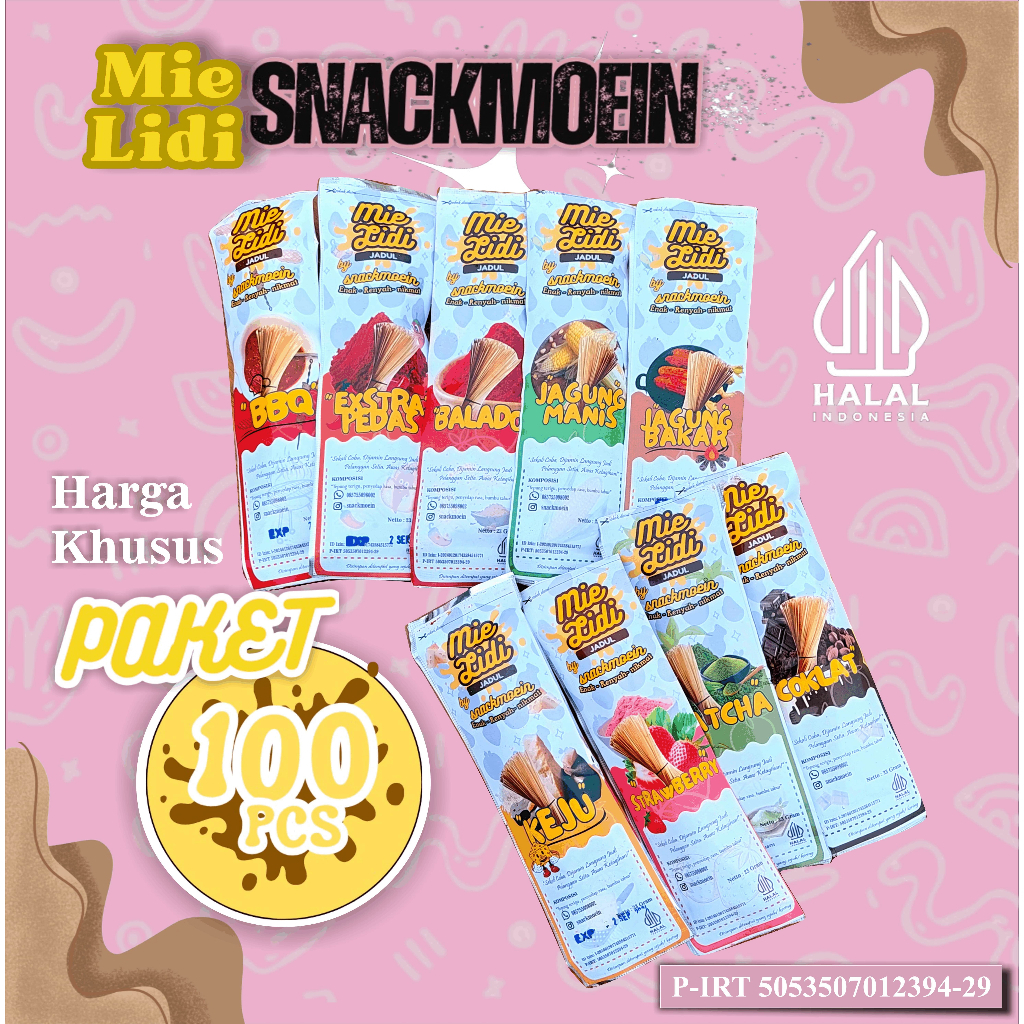 

Paket Usaha Mie lidi 100Pcs grosir murah gratis ongkir /jajanjadul/snackkekinian