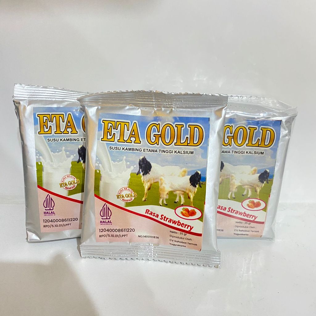 

ETA GOLD MILK PREMIUM, ETA GOLD MILK GIZI TINGGI, SUSU KAMBING HALAL, ETA GOLD MILK FRESH, SUSU RENDAH KALORI, SUSU HERBAL ALAMI, SUSU KAMBING HERBAL, SUSU KAMBING RASA STRAWBERRY