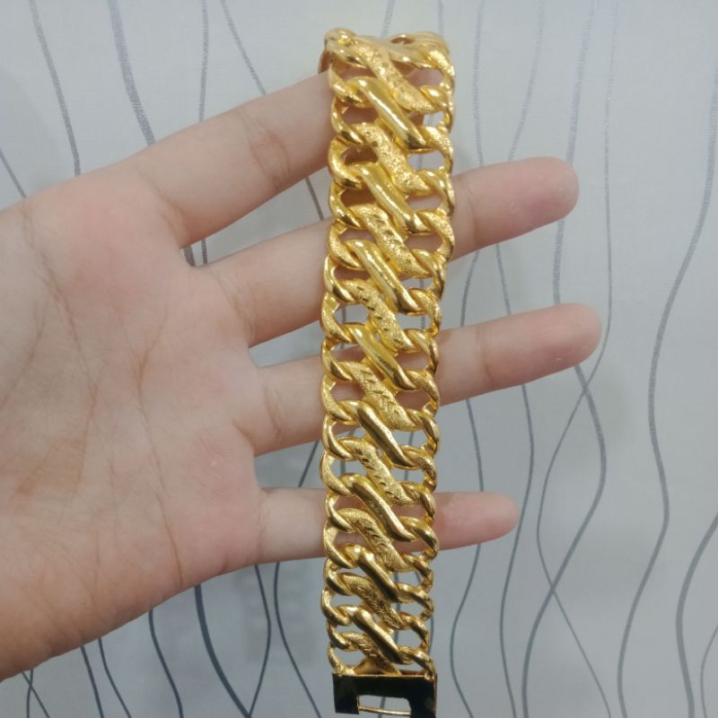 gelang rantai sisik naga lapis emas AWET