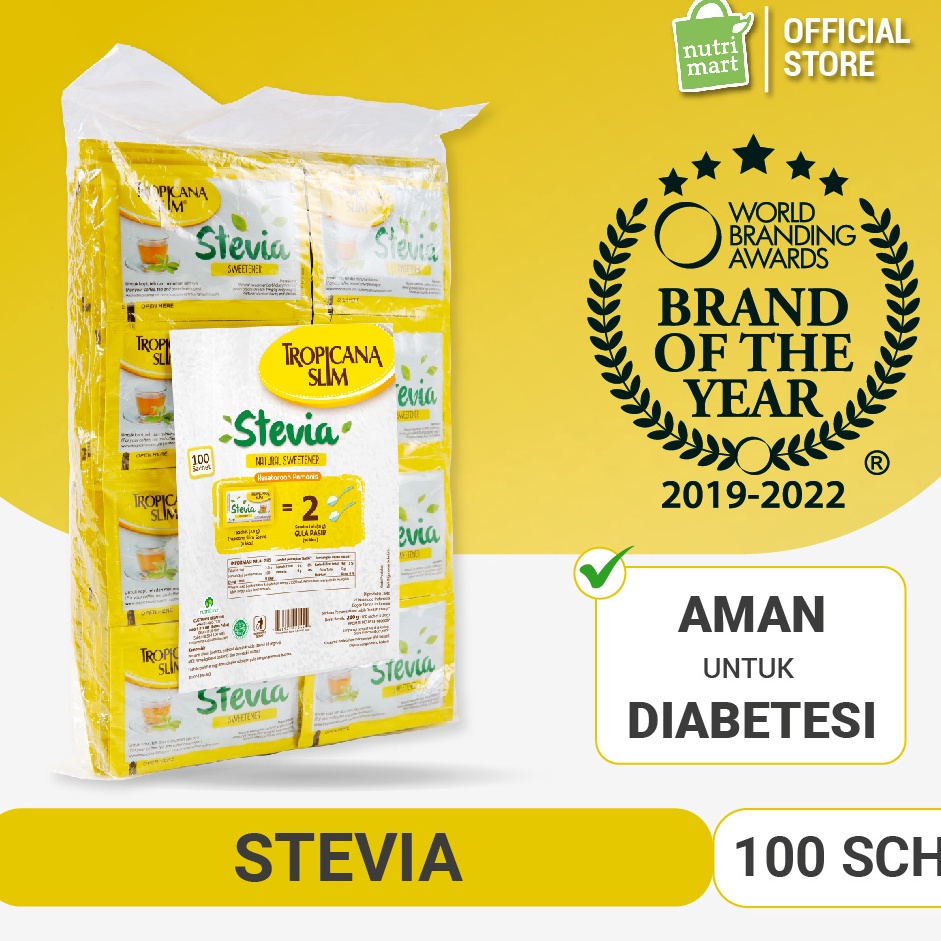 

Belanja hemat Tropicana Slim Sweetener Stevia 1 Sachet Pemanis Alami untuk Batasi Gula