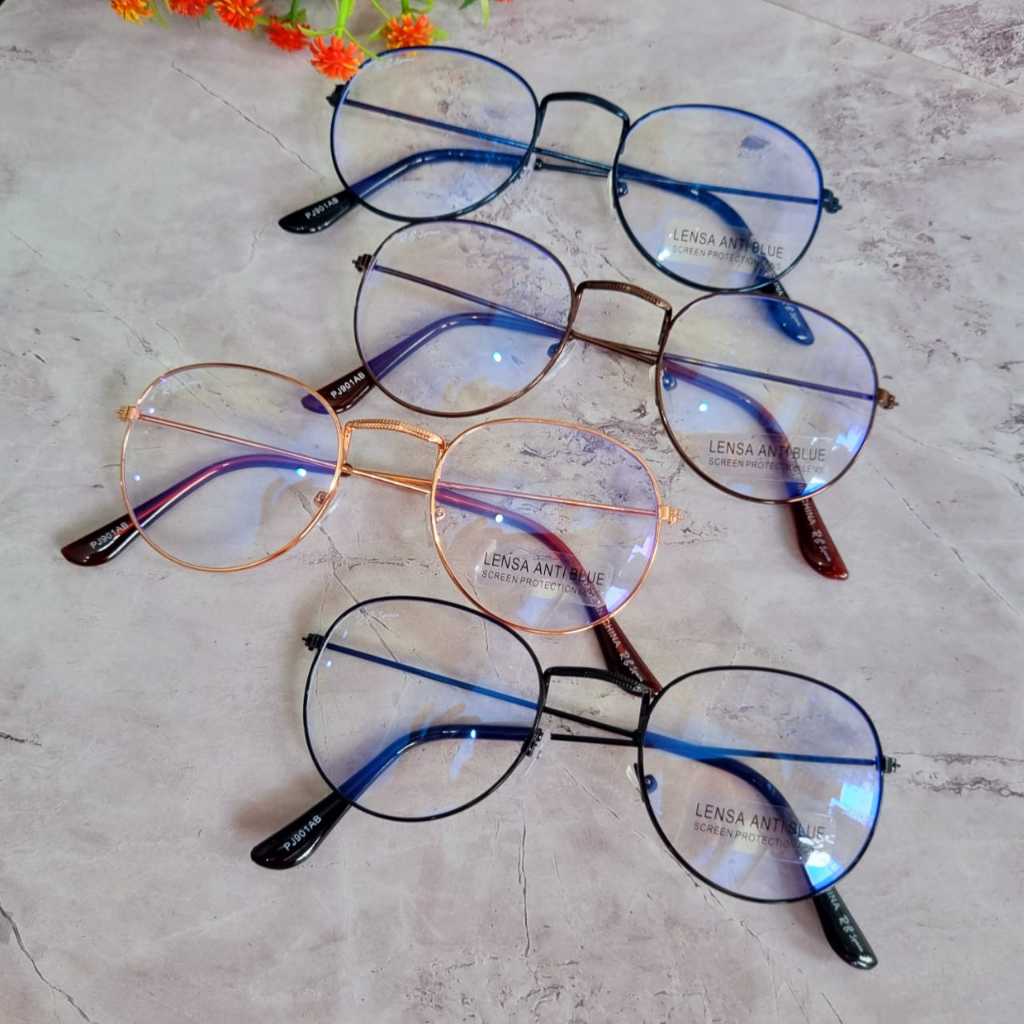 KACAMATA FASHION PRIA/WANITA PJ901AB ANTI RADIASI/KACAMATA FRAME BESI/