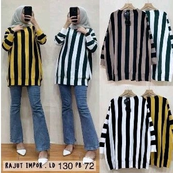 Atasan Rajut Import Premium Ld 120cm Jumbo Ready KUNING siap kirim