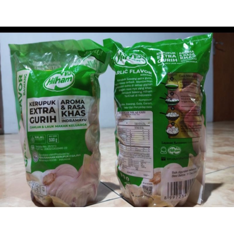 

kerupuk Bawang HILHAM, krupuk Premium asli Indramayu 500gram