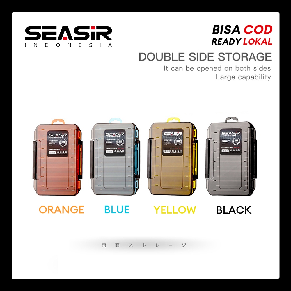[OFFICIAL] SEASIR Double Side Fishing Box Kotak Plastik Penyimpanan Umpan Pancing Dua Sisi Kotak Aks