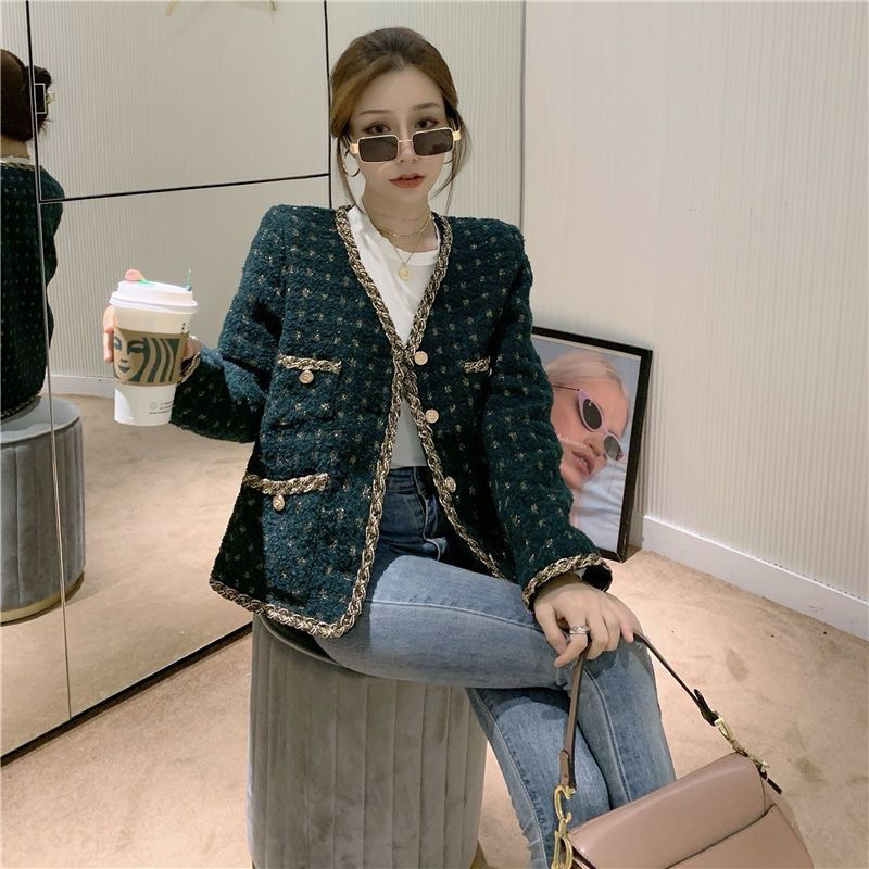 The0ne_ Bigsize Long Blazer Tweed Dark Green / Tweed Blazer Jumbo Hijau Emerald