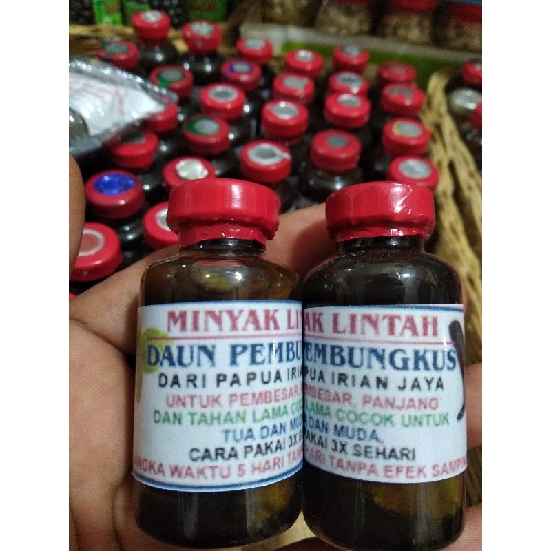 Minyak Lintah daun pembungkus papua pembesar mr.p kuat dan tahan lama