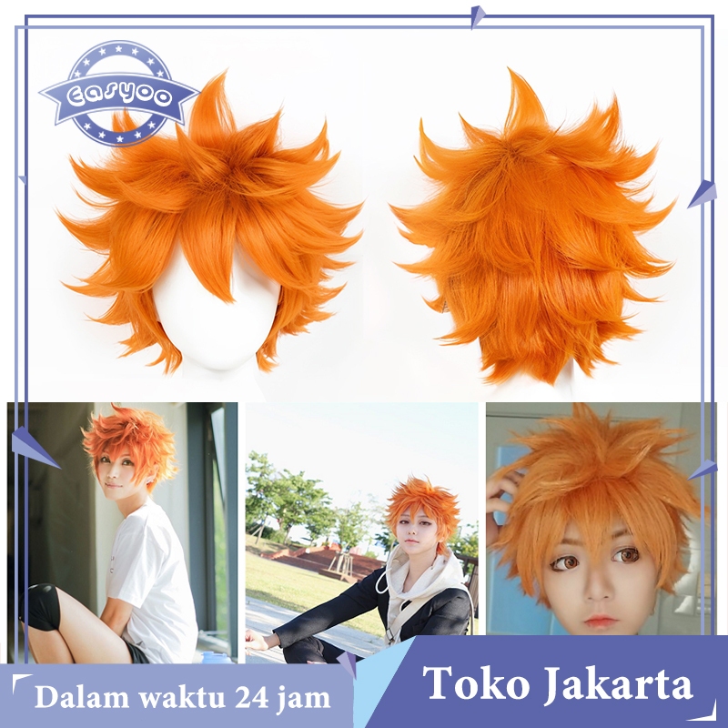 Wig Haikyuu Anime Cosplay Rambut Palsu Hinata Shoyo
