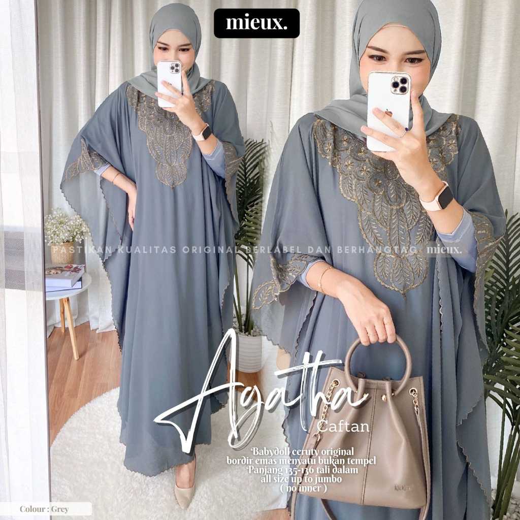 Ashira | Kaftan Lebaran 2024 Mewah Premium Dress Kaftan Wanita Kondangan Motif Elegan Simple Mewah B