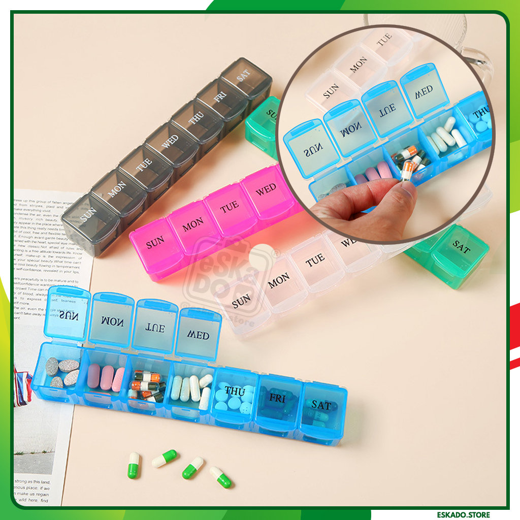 Kotak Obat Portable 7 Hari / Kotak Obat 1 Minggu Warna Besar