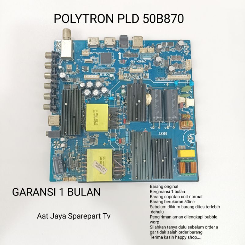 MAINBOARD POLYTRON PLD 50B870 MB - MOBO - MODUL - MOTHERBOARD - MESIN TV POLYTRON PLD 50B870