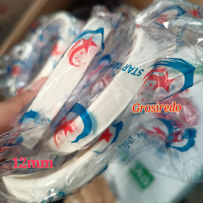 

Masking Tape 12mm x 12 yard / lakban kertas /selotip kertas / solasi cat kecil 0.5 inch