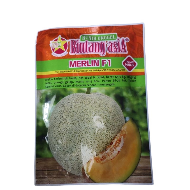 Benih Melon Merlin 20 gram - Bibit melon daging merah bintang Asia