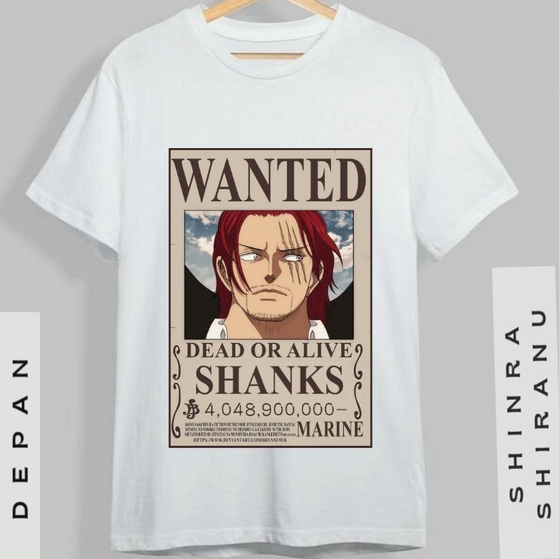 Kaos Anime Shanks Bounty Yonkou One Piece - Shinra Shiranu Store