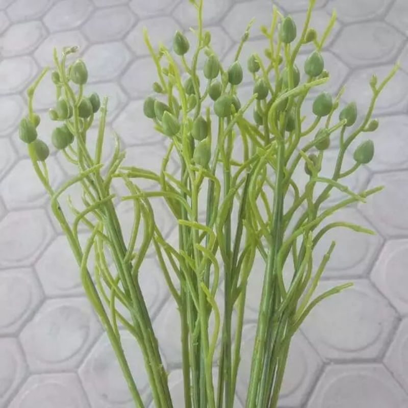 12 Pcs Tangkai Anggrek Pentol Artificial -  Batang Anggrek Imitasi - Batang Anggrek Artificial - Tan