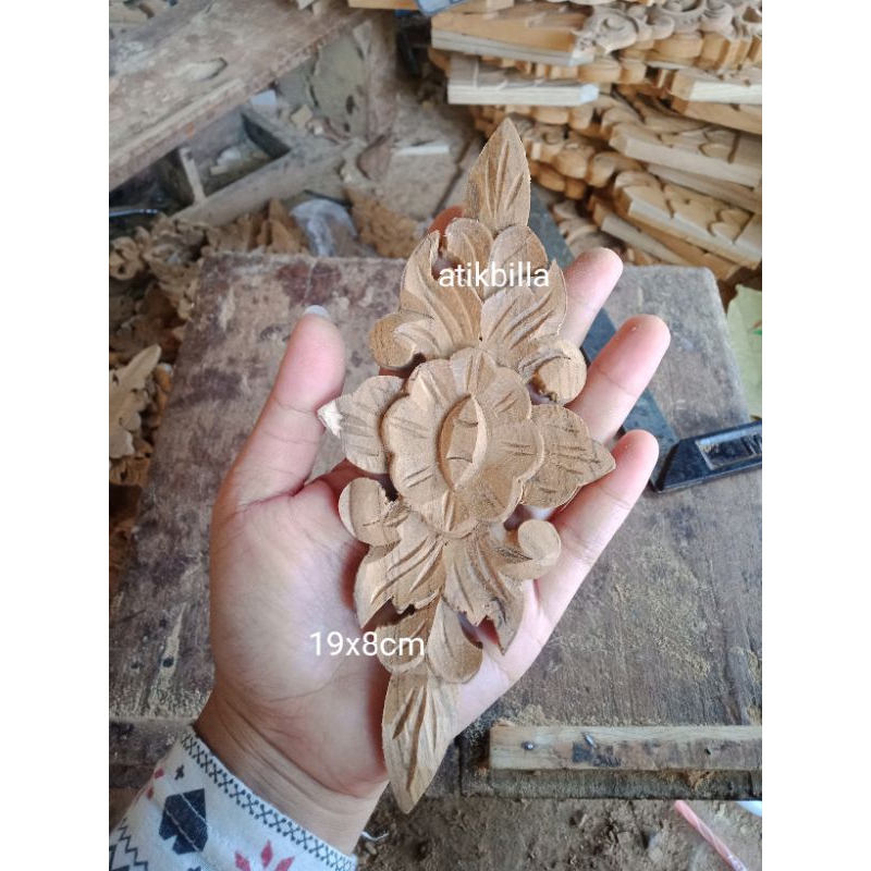 ukiran kayu jati bunga wajik