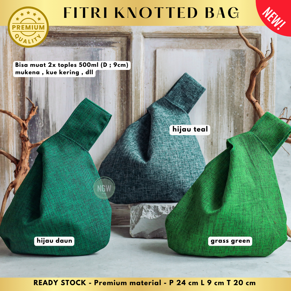 

FITRI knotted Bag 24x9x20 Tas korea aesthetic hampers goodie bag souvenir - hijau