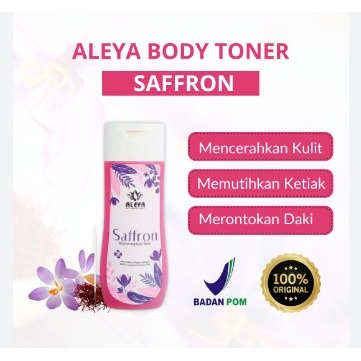 Toner Whitening Badan Aleya Skincare Toner | Pemutih Badan Saffron Original Toner - BPOM NA 18210100