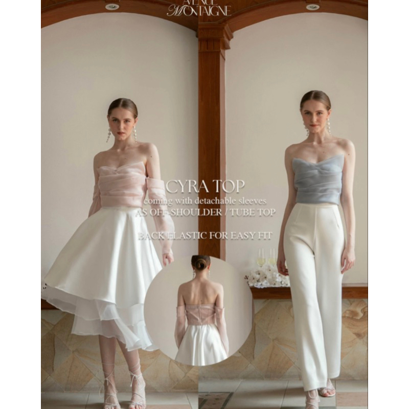 Comalabel | Cyra Top // top organza / organza top / organza crop top / top pesta / party top organza