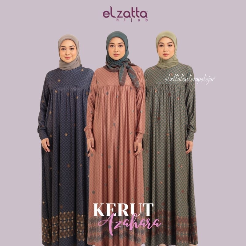 BAJU GAMIS TERBARU  GAMIS REMAJA DRESS SPANDEK KERUT AZAHARA ELZATTA BAHAN SPANDEK