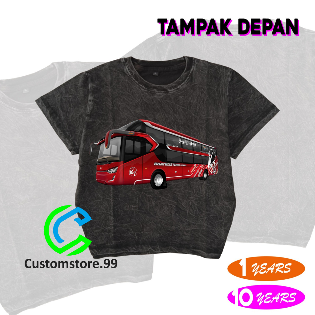 WASHED Baju Anak Kaos Anak Bus Pariwisata Khatulistiwa Terbaru Free Nama