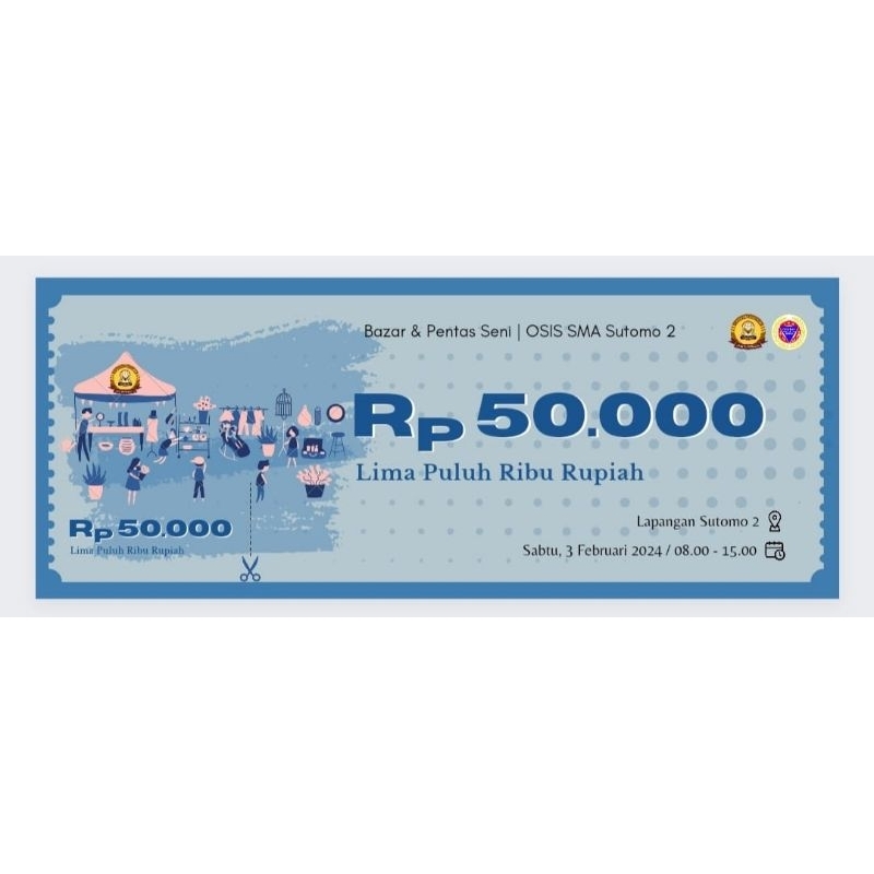 Cetak Print Kupon, Voucher, Karcis,Premium Art Paper Ukuran 15cmx6cm