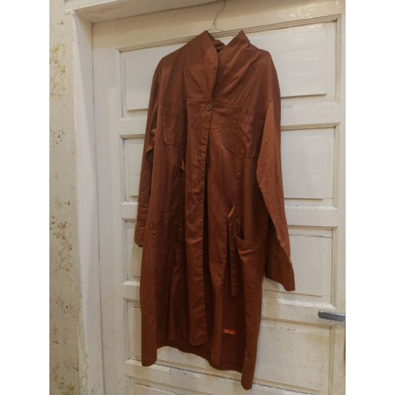Preloved Baju atasan tunik nibras model unik (coat) LD 110,PB 92 harga net/no nego
