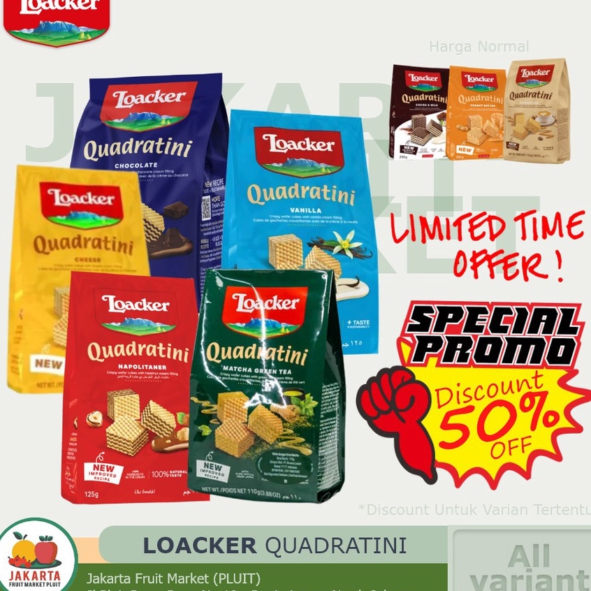 

Untuk Anda PROMO LOACKER QUADRATINI ALL Chocolate matcha vanilla Cheese Napolitaner SK Berlaku