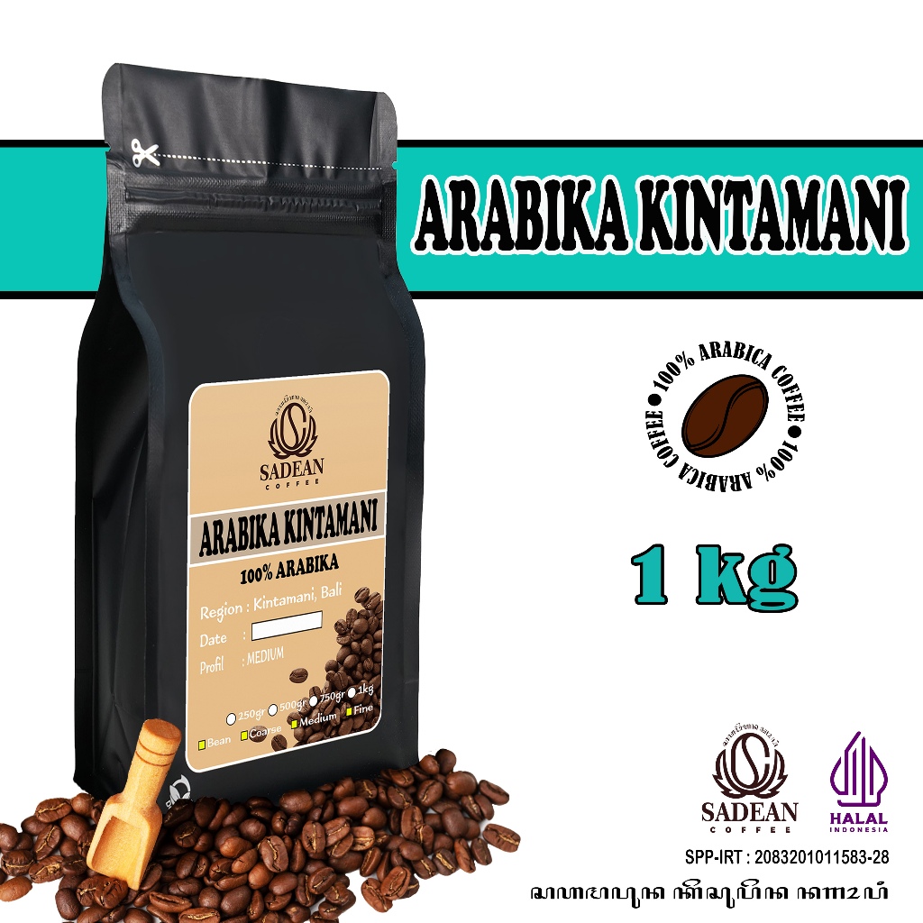 

Kopi Arabika Bali Kintamani 1kg / Biji Kopi Bubuk Arabika Kintamani 100% Arabika Kintamani 1kg