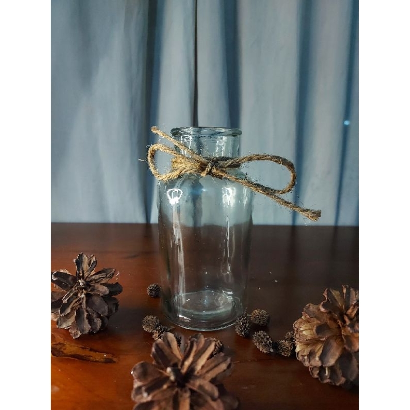 Vas Bening Tabung Glass Flower Pot Bunga Kaca Bening I Vas kaca aestetik