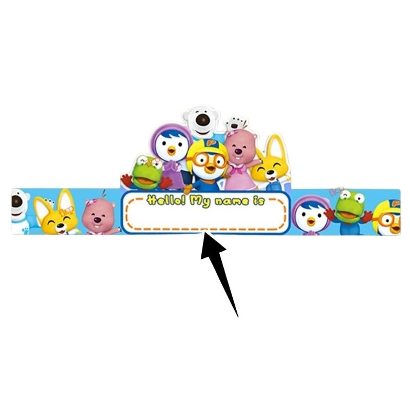 Topi PORORO 10pcs topi ulang tahun anak dekorasi pesta ulang tahun PORORO perlengkapan pesta ultah a