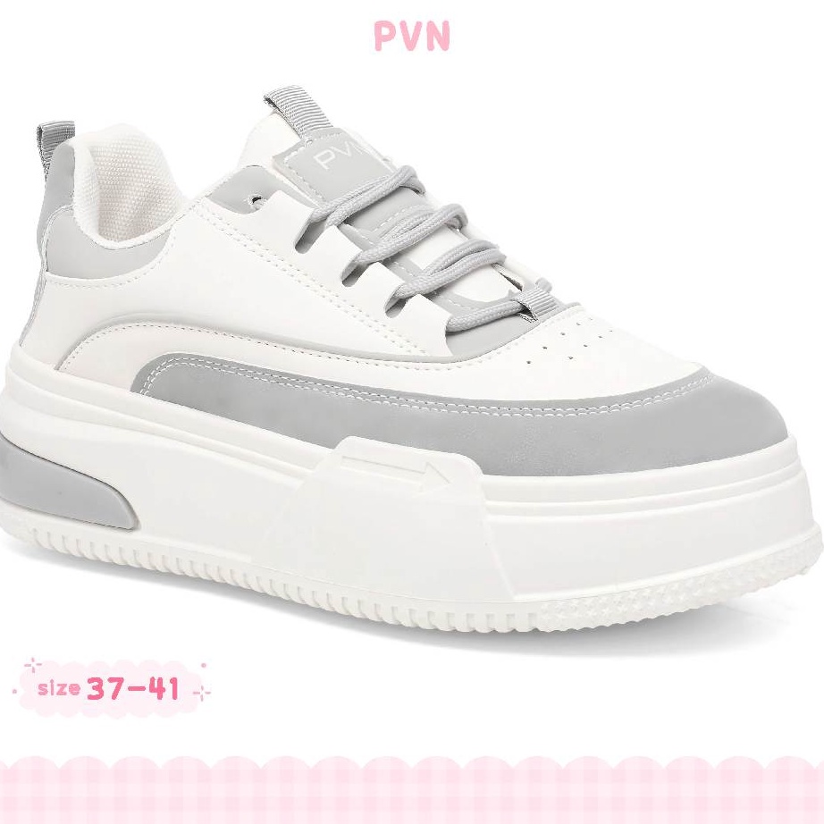 PVN Jeno Sepatu Sneakers Wanita Shoes Grey 438