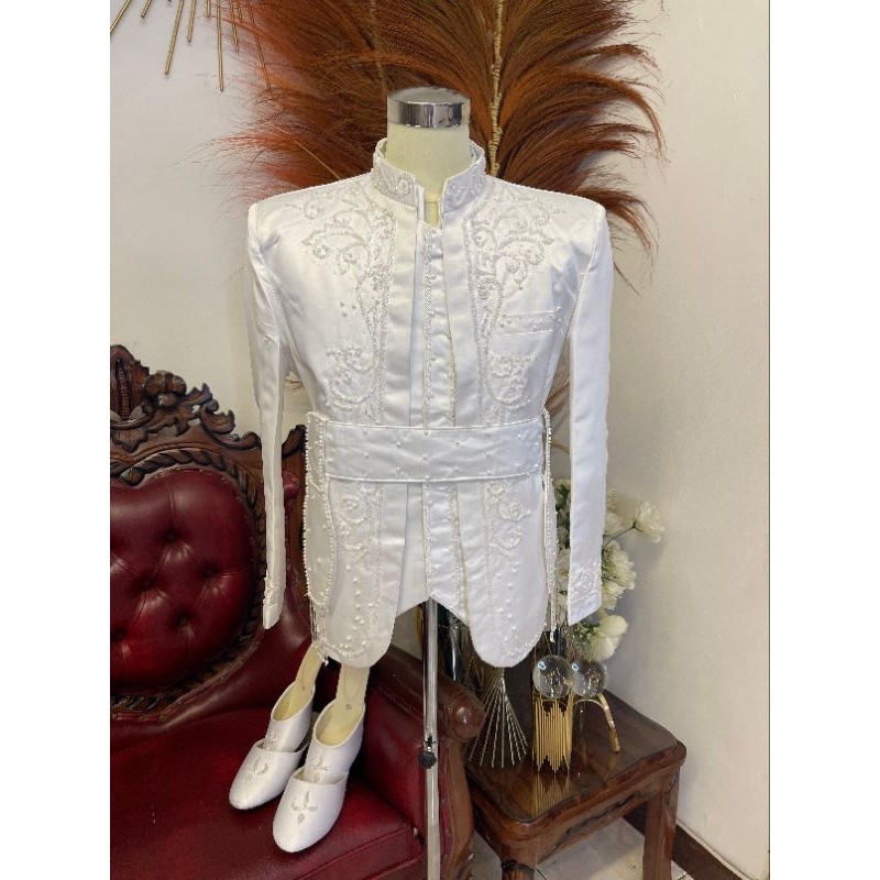 Beskap pengantin Jawa | Beskap Jawa Payet | Beskap Jawa putih