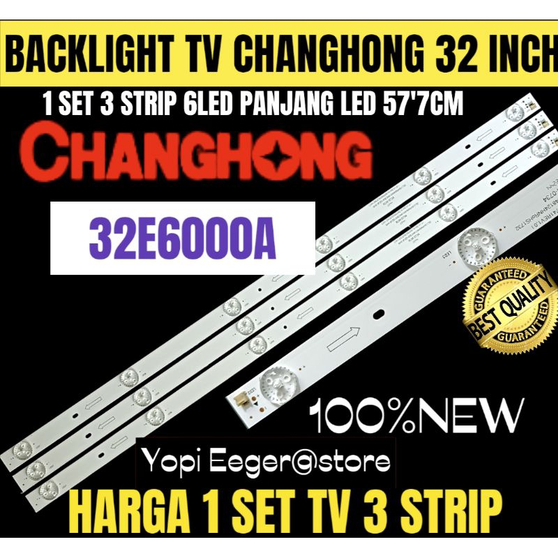 BACKLIGHT TV LCD LED CHANGHONG 32 INCH 32E6000A BACKLIGHT TV 32 INCH