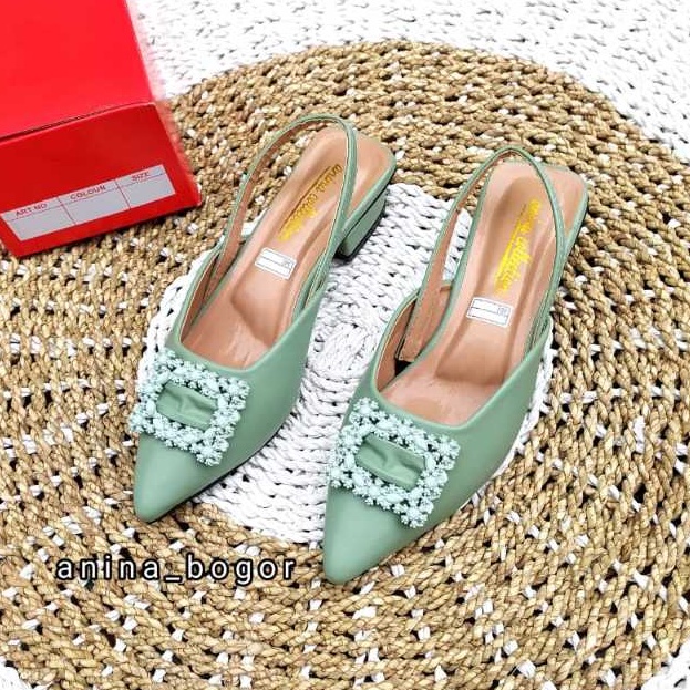 Sepatu heel mules wanita SHA7sepatu heel tali wanita terbarusepatu heel wanita bahan glosi