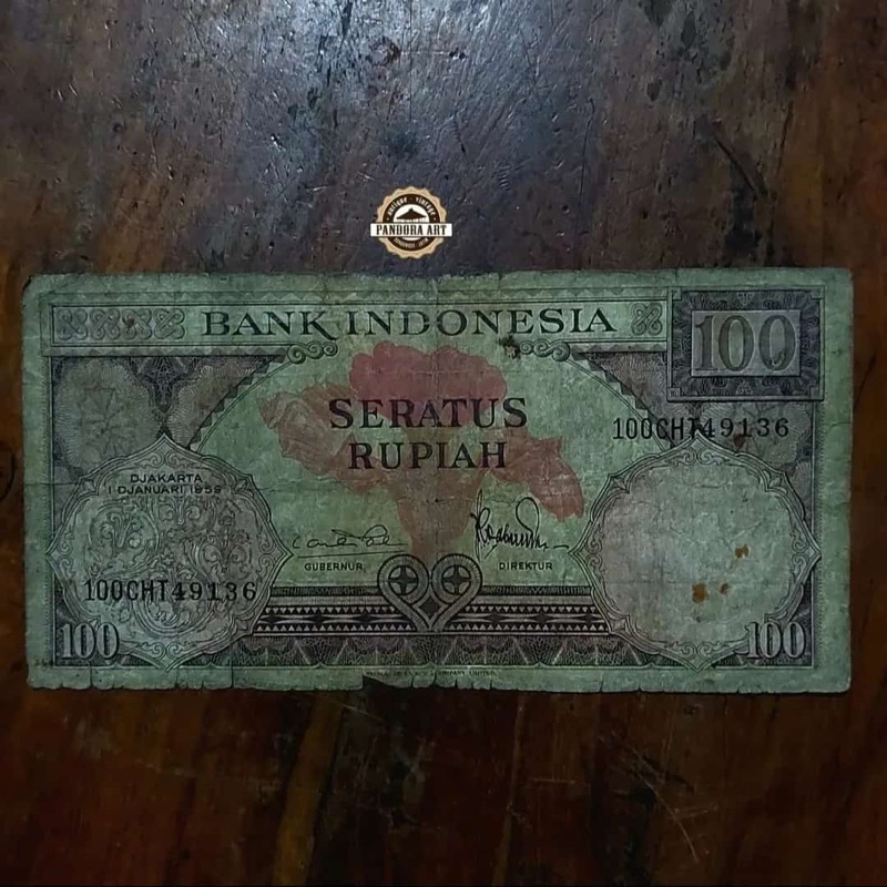Uang kertas lawas 100 Rupiah th 1959