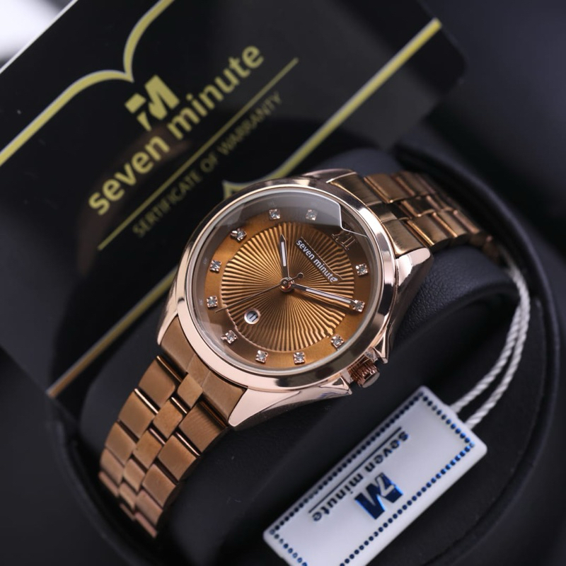 CHECKOUT Jam Tangan Wanita Seven Minute Kaca Belimbing Rantai Steinless