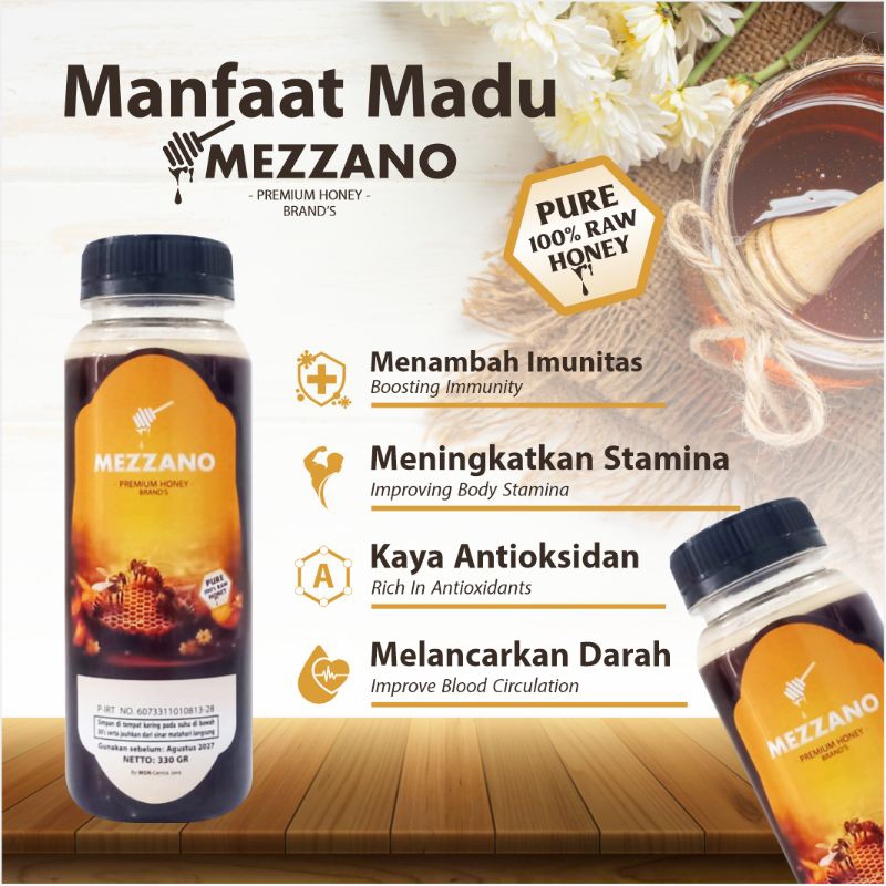 

Madu Asli Murni 330 g MEZZANO Grade A Nektar Akasia Sumatra 100% Alami Pure Natural Raw Honey