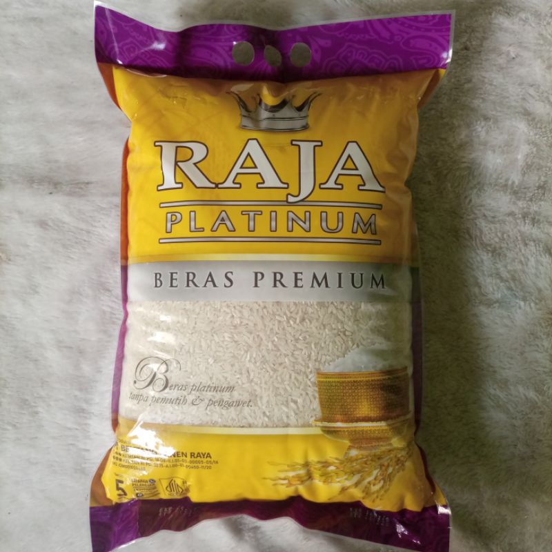 

beras premium raja platinum netto 5 kg