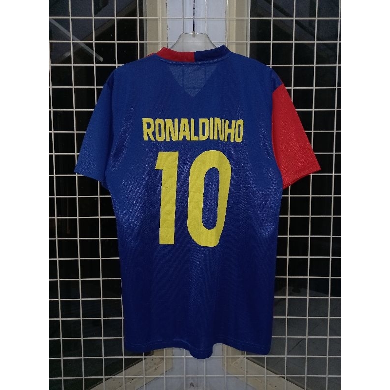 JERSEY RETRO BARCELONA HOME 2006/2007 NAMESET RONALDINHO 10