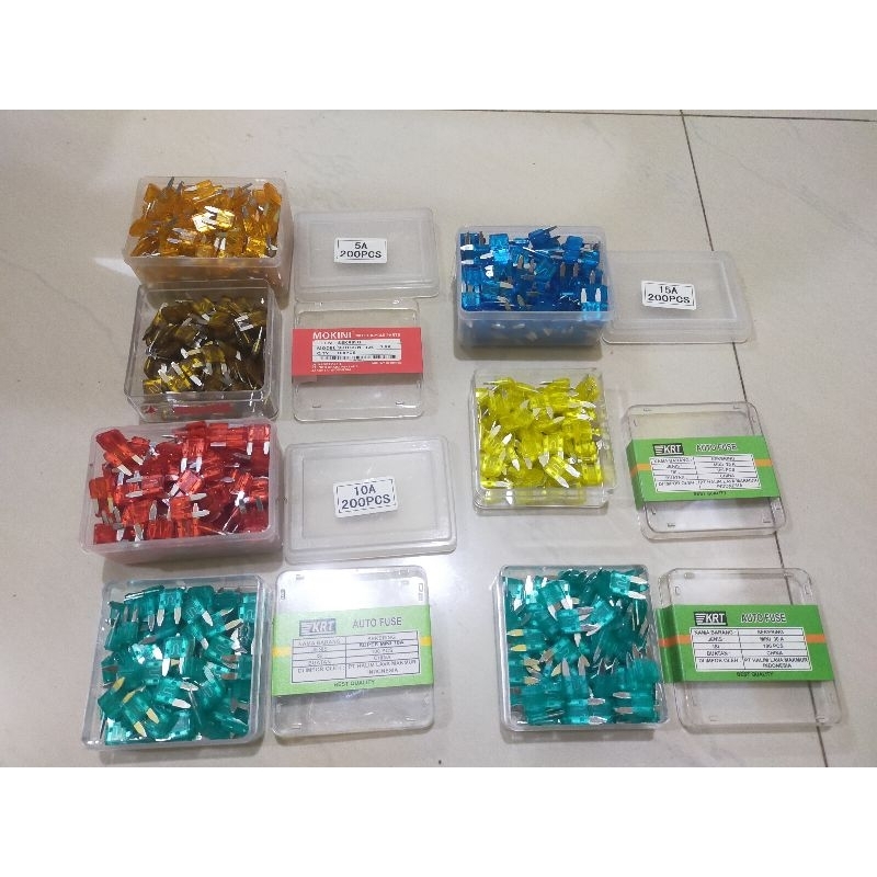 Sekring mini..5amper/7.5amper/10amper/15amper/20amper/30amper