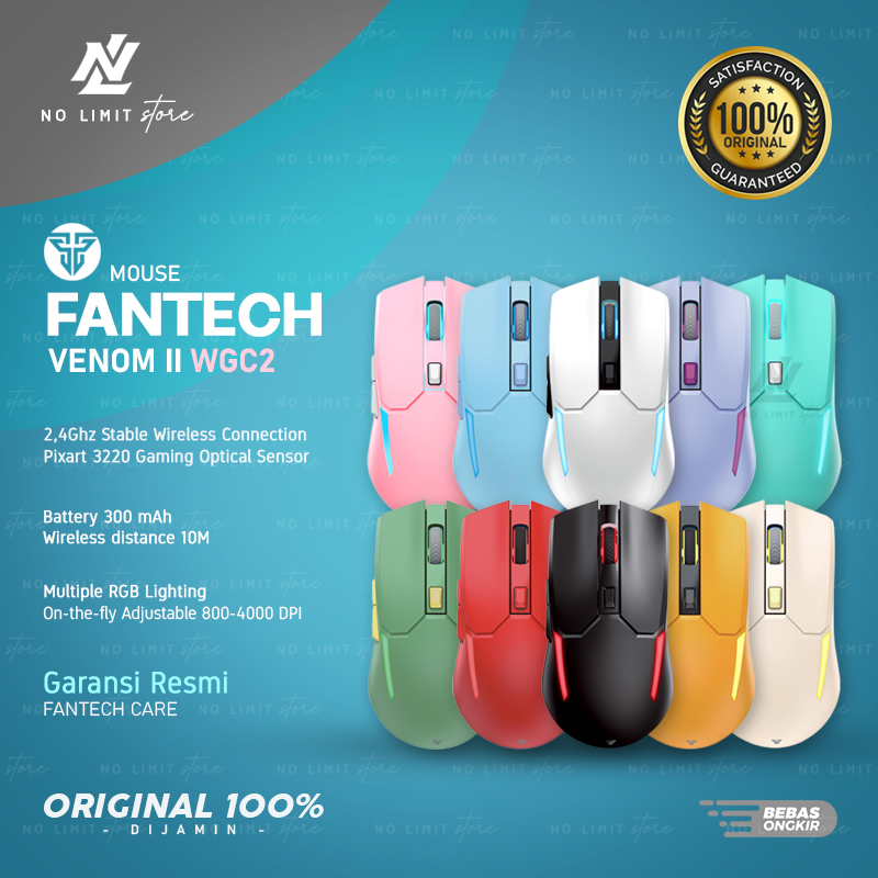 Fantech VENOM II WGC2 Wireless Mouse Gaming Rechargeable WGC 2