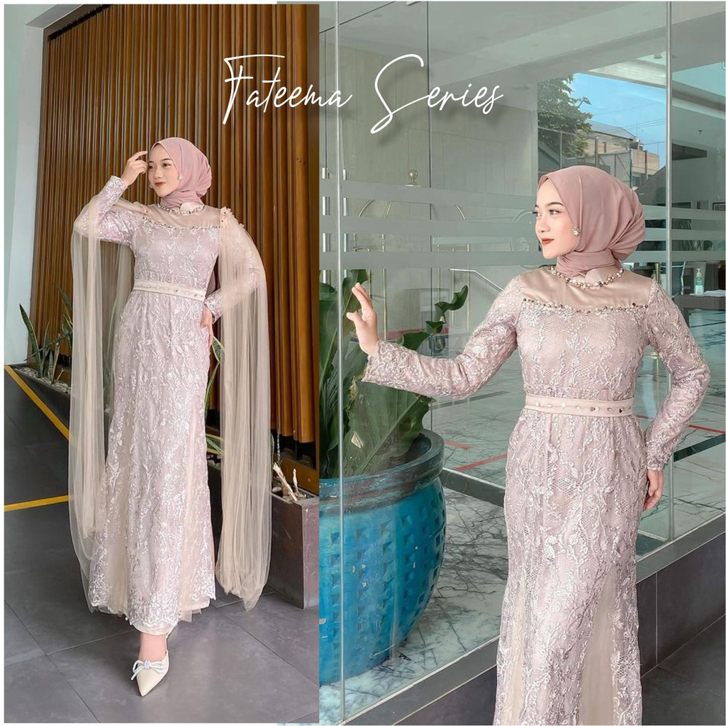NEW Fateema Dress 7 Look Maxmara Brokat Premium Dress Maxy Kondangan Bridesmaid Wanita Jumbo Terbaru